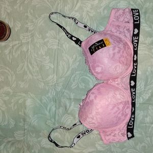 Lukasi Love-Lace Underwire Bra, 36D Light Pink